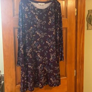 Plum floral dress from the Loft